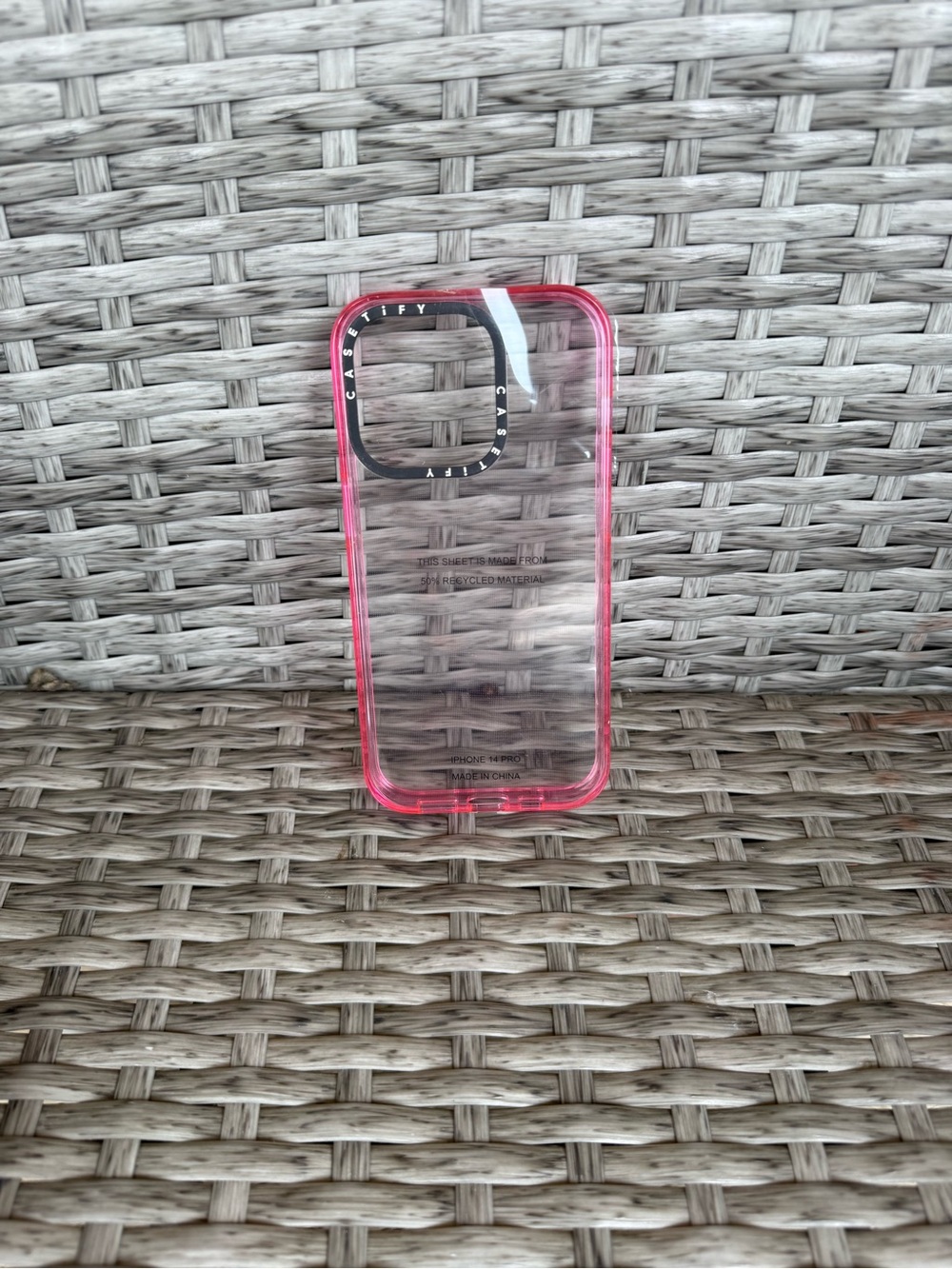 Casetify Clear Case with Pink Bumper